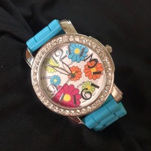 Geneva Platinum Bling Watch